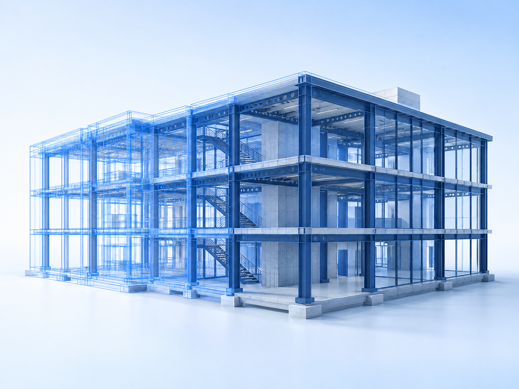 Bluecost extracting quantities from a 3D BIM model to build a construction budget